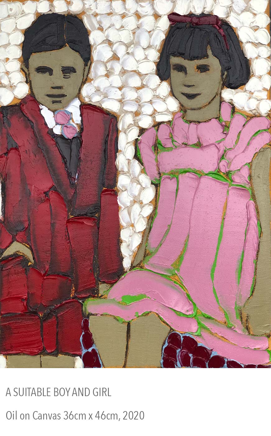 2020 oil painting called A Suitable Boy and Girl